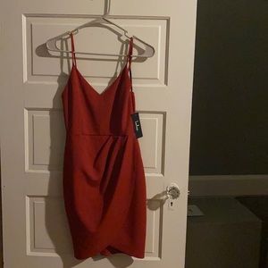 Lulus Bodycon Dress in Rust Red